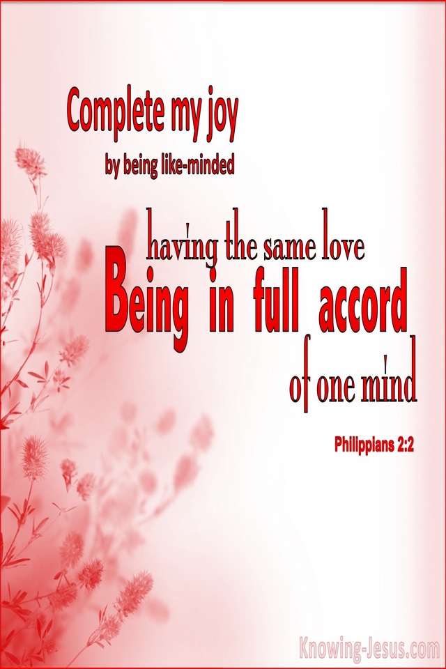 Philippians 2:2 Being Of One Mind (red)